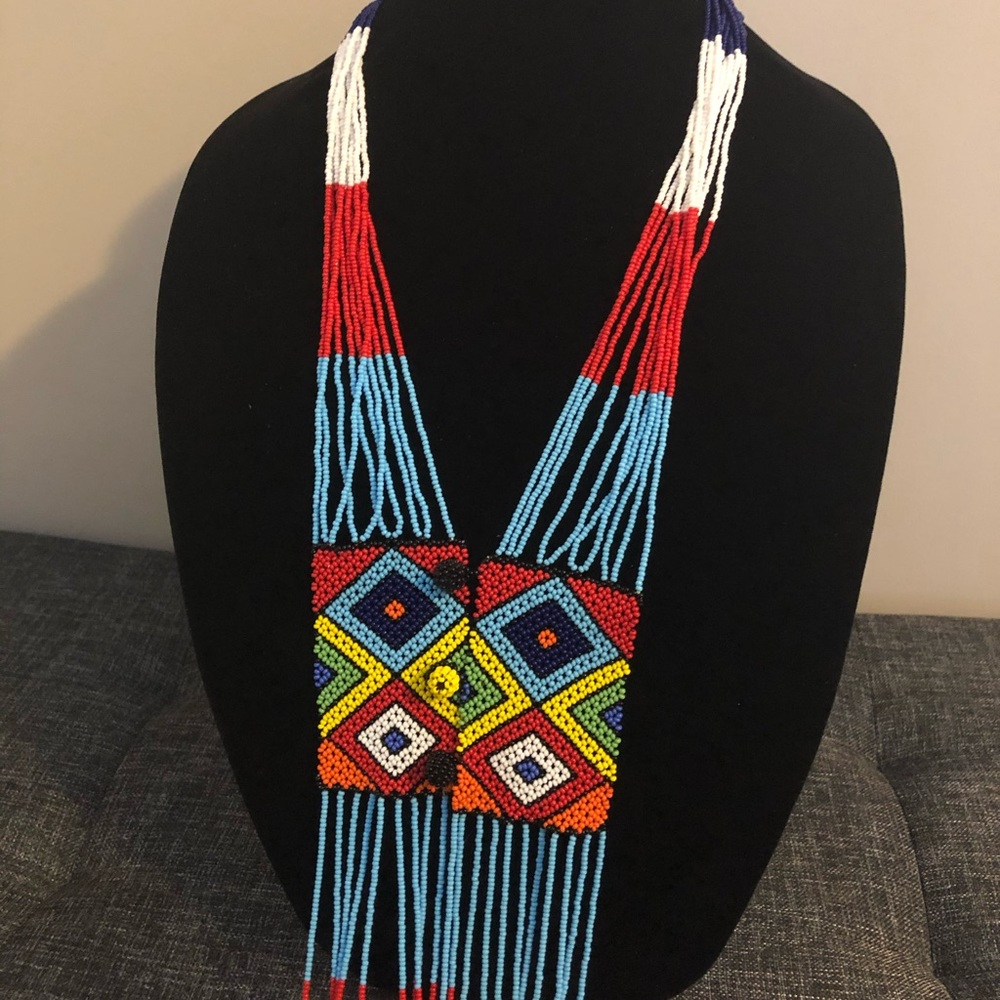 Traditionally Handmade Beaded Necklace - Picture 2 of 5